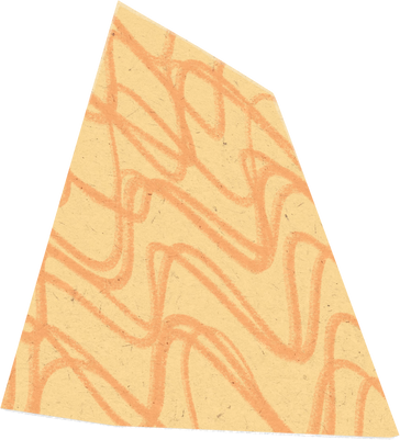 Scribbled Yellow and Orange Paper Cut-out